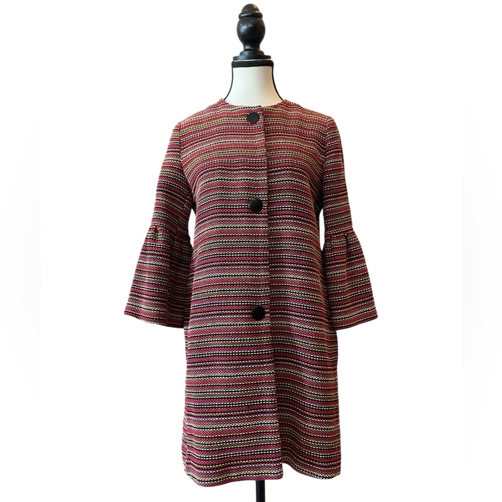 Sisley Long Jacket 3/4 Bell Sleeves S/L Casual Chic Luxury New Preppy